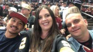 Tracy attended Arizona Coyotes vs. Vegas Golden Knights - NHL on Oct 10th 2019 via VetTix 