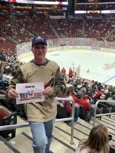 Mark attended Arizona Coyotes vs. Vegas Golden Knights - NHL on Oct 10th 2019 via VetTix 