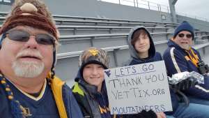 Toby attended West Virginia Mountaineers vs. Oklahoma State - NCAA Football on Nov 23rd 2019 via VetTix 