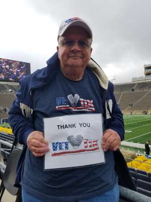 Dale attended Notre Dame Fighting Irish vs. Virginia Tech - NCAA Football on Nov 2nd 2019 via VetTix 