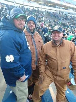 Derrick attended Notre Dame Fighting Irish vs. Virginia Tech - NCAA Football on Nov 2nd 2019 via VetTix 