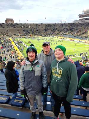 Terence attended Notre Dame Fighting Irish vs. Virginia Tech - NCAA Football on Nov 2nd 2019 via VetTix 