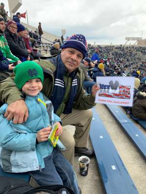 Guillermo attended Notre Dame Fighting Irish vs. Virginia Tech - NCAA Football on Nov 2nd 2019 via VetTix 