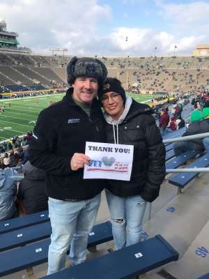 Christopher attended Notre Dame Fighting Irish vs. Virginia Tech - NCAA Football on Nov 2nd 2019 via VetTix 