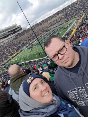 William attended Notre Dame Fighting Irish vs. Virginia Tech - NCAA Football on Nov 2nd 2019 via VetTix 