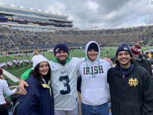 Jennifer attended Notre Dame Fighting Irish vs. Virginia Tech - NCAA Football on Nov 2nd 2019 via VetTix 