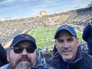John attended University of Notre Dame Fighting Irish vs. Navy - NCAA Football on Nov 16th 2019 via VetTix 