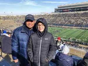Carlos attended University of Notre Dame Fighting Irish vs. Navy - NCAA Football on Nov 16th 2019 via VetTix 
