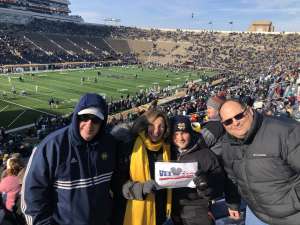 Violet attended University of Notre Dame Fighting Irish vs. Navy - NCAA Football on Nov 16th 2019 via VetTix 