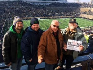 Timothy attended University of Notre Dame Fighting Irish vs. Navy - NCAA Football on Nov 16th 2019 via VetTix 