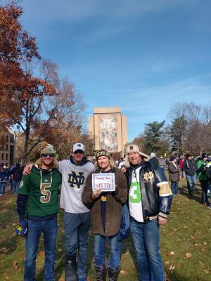 Jeannie Bourk attended University of Notre Dame Fighting Irish vs. Navy - NCAA Football on Nov 16th 2019 via VetTix 