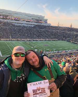 Todd attended University of Notre Dame Fighting Irish vs. Navy - NCAA Football on Nov 16th 2019 via VetTix 
