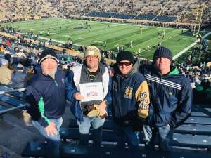 Charlie attended University of Notre Dame Fighting Irish vs. Navy - NCAA Football on Nov 16th 2019 via VetTix 