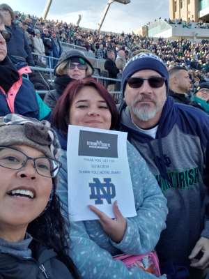 Chris attended University of Notre Dame Fighting Irish vs. Navy - NCAA Football on Nov 16th 2019 via VetTix 