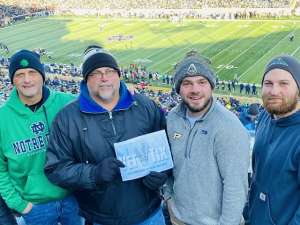 Brian attended University of Notre Dame Fighting Irish vs. Navy - NCAA Football on Nov 16th 2019 via VetTix 