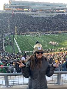 Dolores attended University of Notre Dame Fighting Irish vs. Navy - NCAA Football on Nov 16th 2019 via VetTix 
