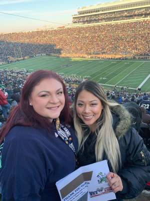 Erica attended University of Notre Dame Fighting Irish vs. Navy - NCAA Football on Nov 16th 2019 via VetTix 