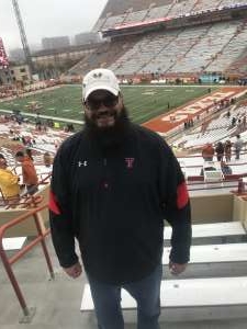 Kevin attended University of Texas Longhorns vs. Texas Tech Red Raiders - NCAA Football on Nov 29th 2019 via VetTix 