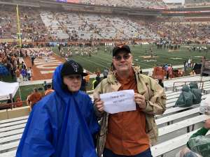 Jon attended University of Texas Longhorns vs. Texas Tech Red Raiders - NCAA Football on Nov 29th 2019 via VetTix 