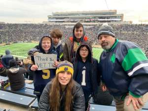 Kevin attended University of Notre Dame Fighting Irish vs. Boston College - NCAA Football on Nov 23rd 2019 via VetTix 