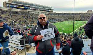 Greg attended University of Notre Dame Fighting Irish vs. Boston College - NCAA Football on Nov 23rd 2019 via VetTix 