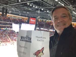 Walt W.  attended Arizona Coyotes vs. Toronto Maple Leafs - NHL on Nov 21st 2019 via VetTix 