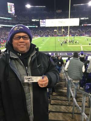 Linwood attended Baltimore Ravens vs. New York Jets - NFL on Dec 12th 2019 via VetTix 
