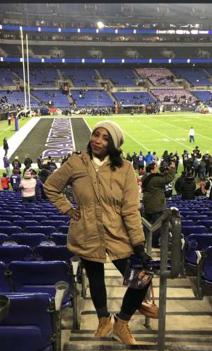 Tiffany attended Baltimore Ravens vs. New York Jets - NFL on Dec 12th 2019 via VetTix 