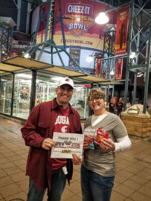 Robert attended 2019 Cheez-it Bowl: Air Force Academy Falcons vs. Washington State Cougars on Dec 27th 2019 via VetTix 