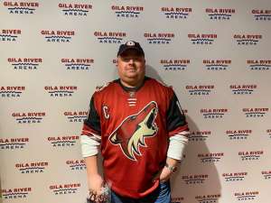 Jason attended Arizona Coyotes vs. Chicago Blackhawks - NHL on Dec 12th 2019 via VetTix 