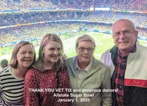 William and Emily Smith and Family attended Allstate Sugar Bowl: Georgia vs. Baylor - NCAA on Jan 1st 2020 via VetTix 