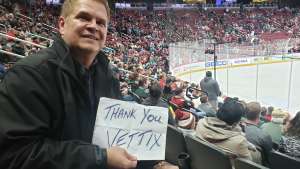 David attended Arizona Coyotes vs. San Jose Sharks - NHL on Jan 14th 2020 via VetTix 