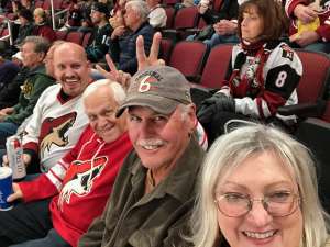 Margaret attended Arizona Coyotes vs. San Jose Sharks - NHL on Jan 14th 2020 via VetTix 