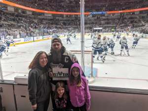 Higgins Family attended San Jose Sharks vs. Tampa Bay Lightning - NHL ** Post Game Photo Op ** on Feb 1st 2020 via VetTix 