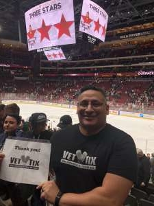 Miguel attended Arizona Coyotes vs. Florida Panthers - NHL on Feb 25th 2020 via VetTix 