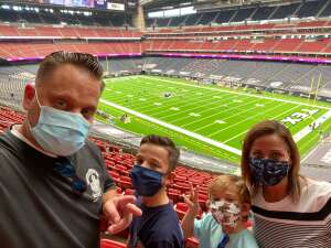 Law Family attended Houston Texans vs. Minnesota Vikings - NFL on Oct 4th 2020 via VetTix 