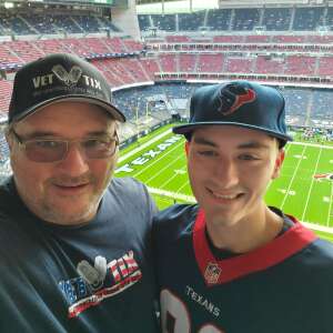 JA Skidgel attended Houston Texans vs. New England Patriots - NFL on Nov 22nd 2020 via VetTix 