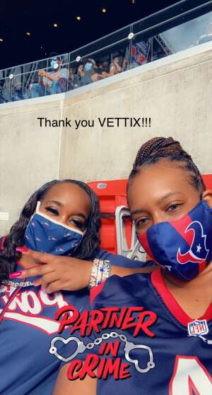 Denicia attended Houston Texans vs. New England Patriots - NFL on Nov 22nd 2020 via VetTix 