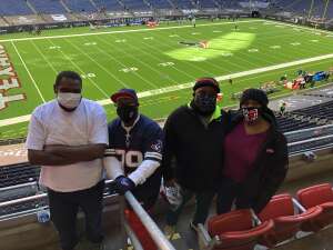 A. Family attended Houston Texans vs. Indianapolis Colts - NFL on Dec 6th 2020 via VetTix 