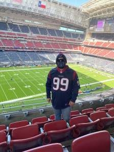 Dave attended Houston Texans vs. Indianapolis Colts - NFL on Dec 6th 2020 via VetTix 