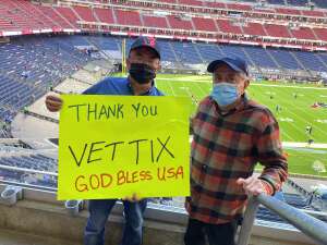 Jose Hernandez attended Houston Texans vs. Tennessee Titans - NFL on Jan 3rd 2021 via VetTix 