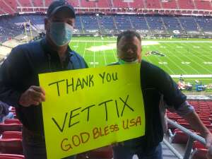 Thankful Vet attended Houston Texans vs. Tennessee Titans - NFL on Jan 3rd 2021 via VetTix 