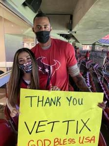 Norma Gonzalez attended Houston Texans vs. Tennessee Titans - NFL on Jan 3rd 2021 via VetTix 