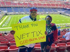 DeJuan West attended Houston Texans vs. Tennessee Titans - NFL on Jan 3rd 2021 via VetTix 