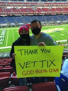 Hugo attended Houston Texans vs. Tennessee Titans - NFL on Jan 3rd 2021 via VetTix 