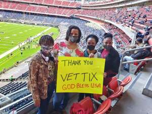 Renita S. attended Houston Texans vs. Tennessee Titans - NFL on Jan 3rd 2021 via VetTix 