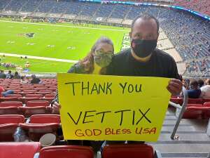 Jessie attended Houston Texans vs. Tennessee Titans - NFL on Jan 3rd 2021 via VetTix 