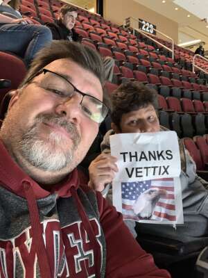 Denis attended Arizona Coyotes vs. Vegas Golden Knights - NHL on Apr 30th 2021 via VetTix 