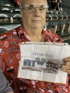 Terry attended Arizona Diamondbacks vs. San Francisco Giants - MLB on Jul 4th 2021 via VetTix 