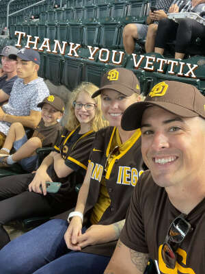 Josh C.  attended Arizona Diamondbacks vs. San Diego Padres - MLB on Aug 14th 2021 via VetTix 